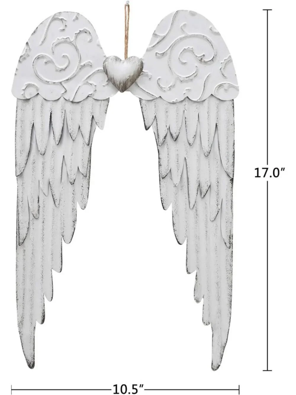 Vintage Angel Wings Wall Art - Antique Metal Decor for Home, Bedroom & Living